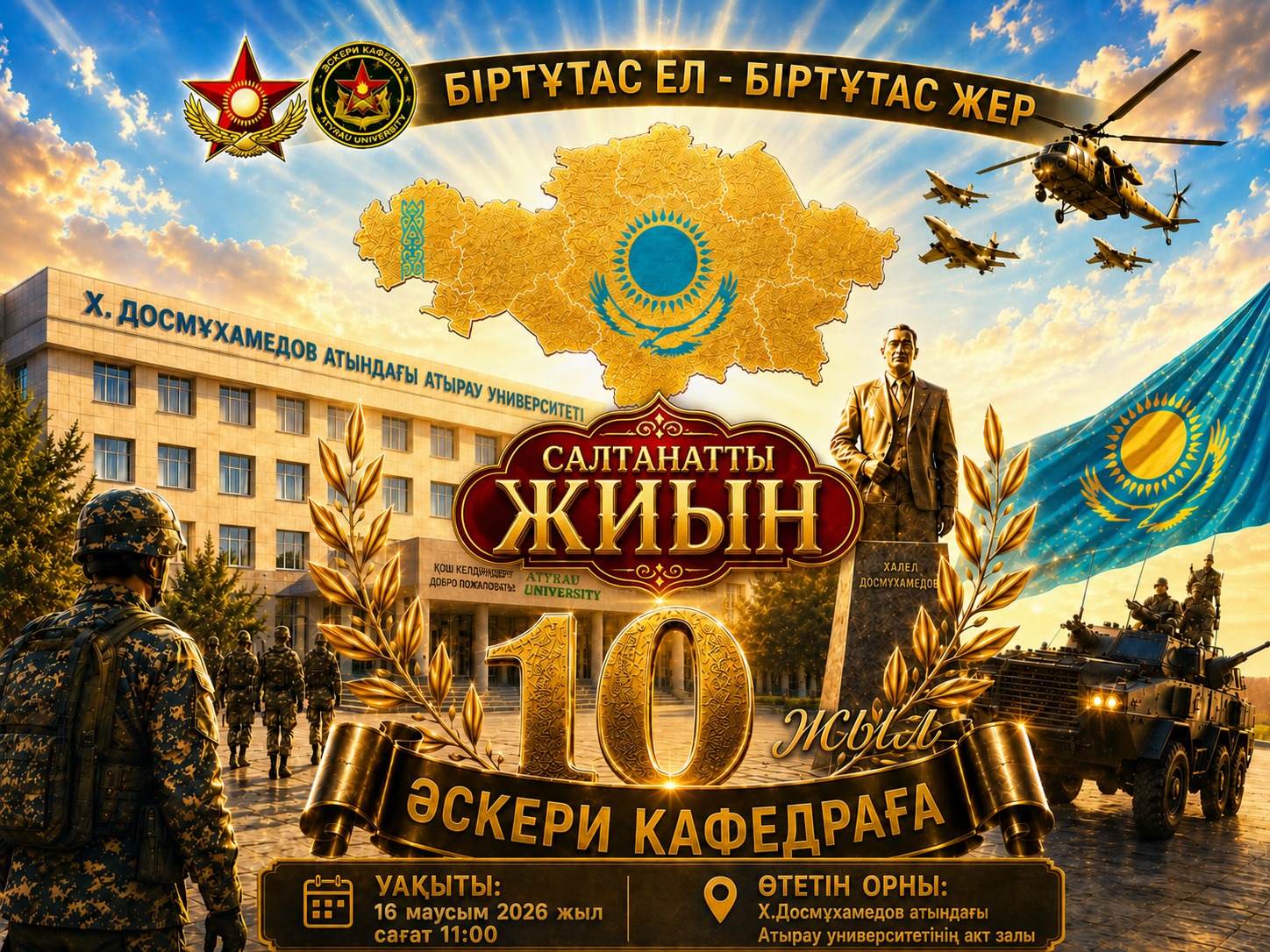 Әскери кафедраның 10 жылдық мерей тойына арналған мерекелік іс-шаралар