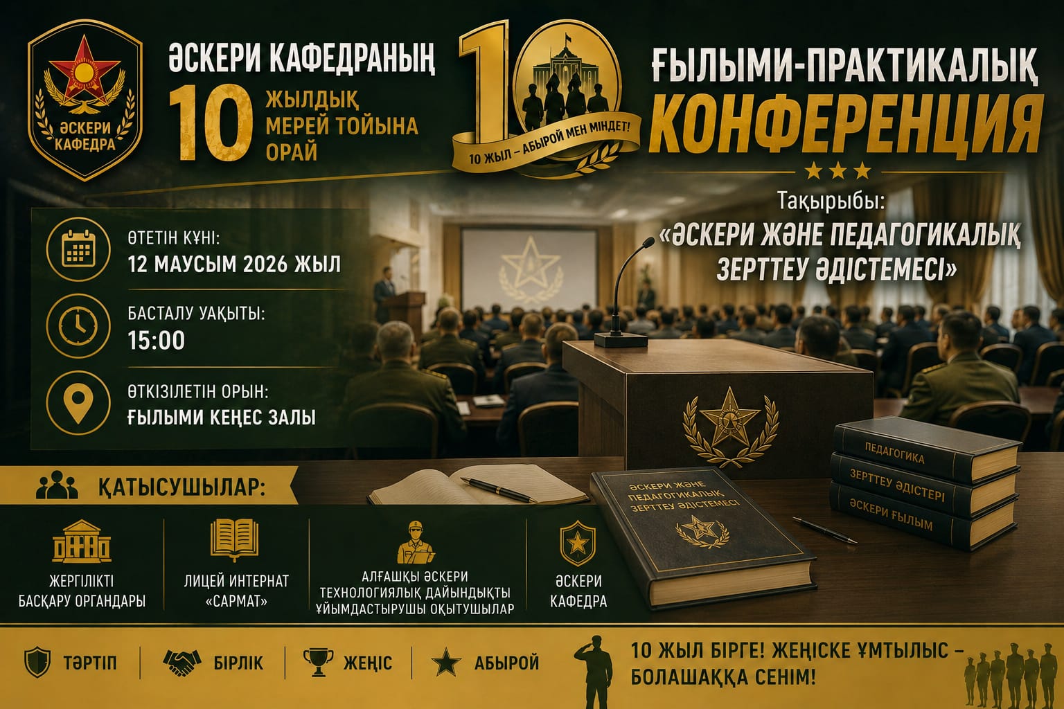 Әскери кафедраның 10 жылдық мерей тойына арналған мерекелік іс-шаралар